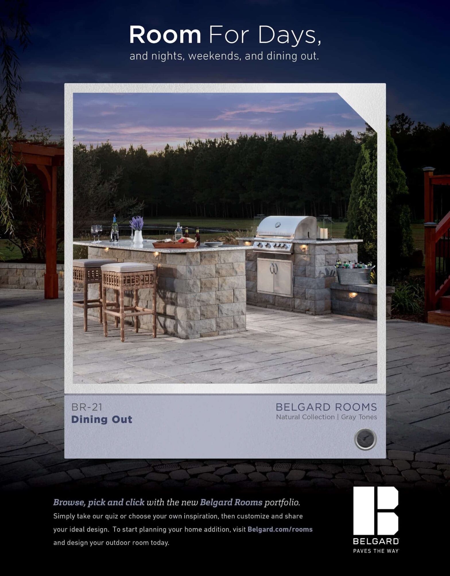 Another print ad for the Belgard Rooms campaign