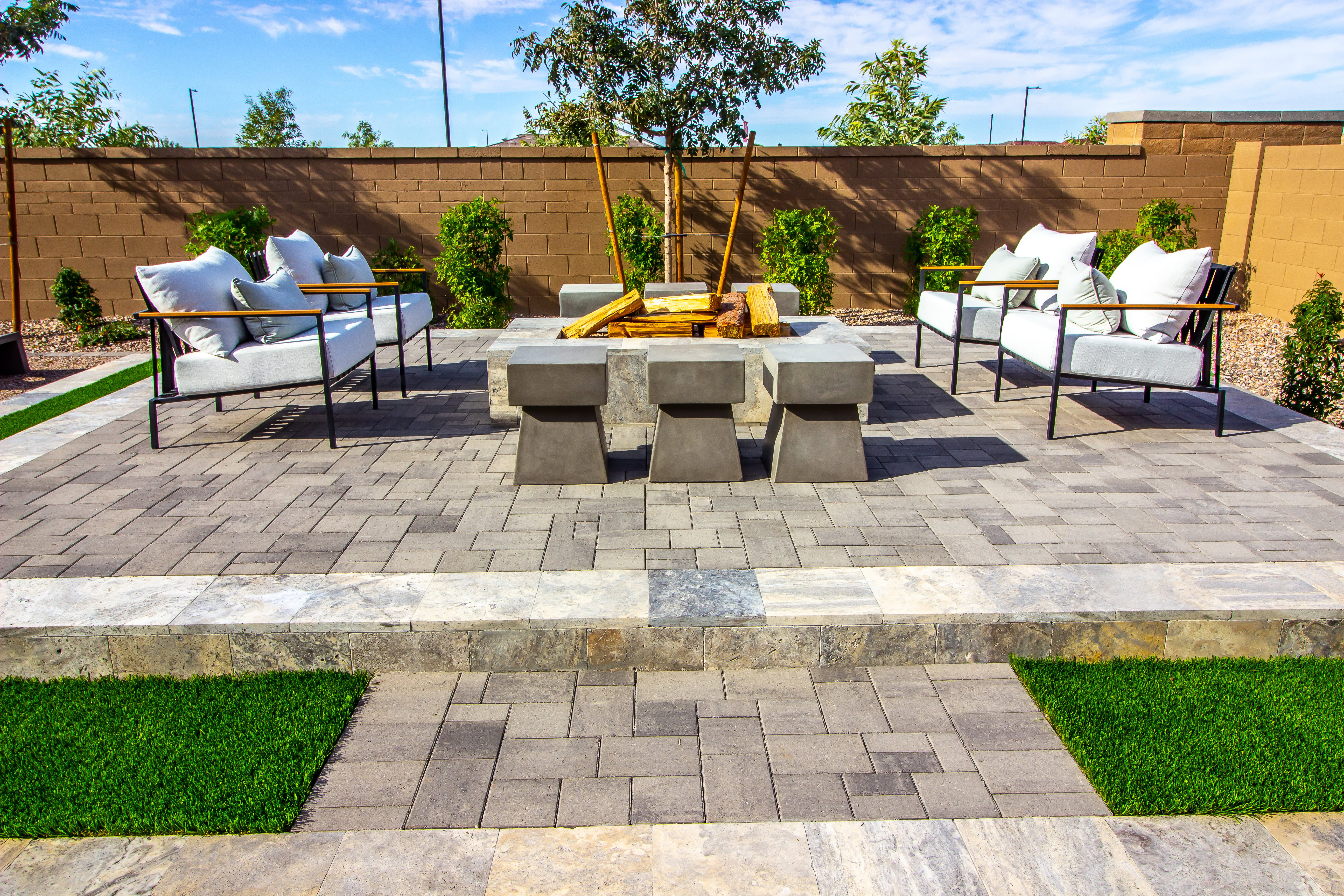 backyard patio setup daytime