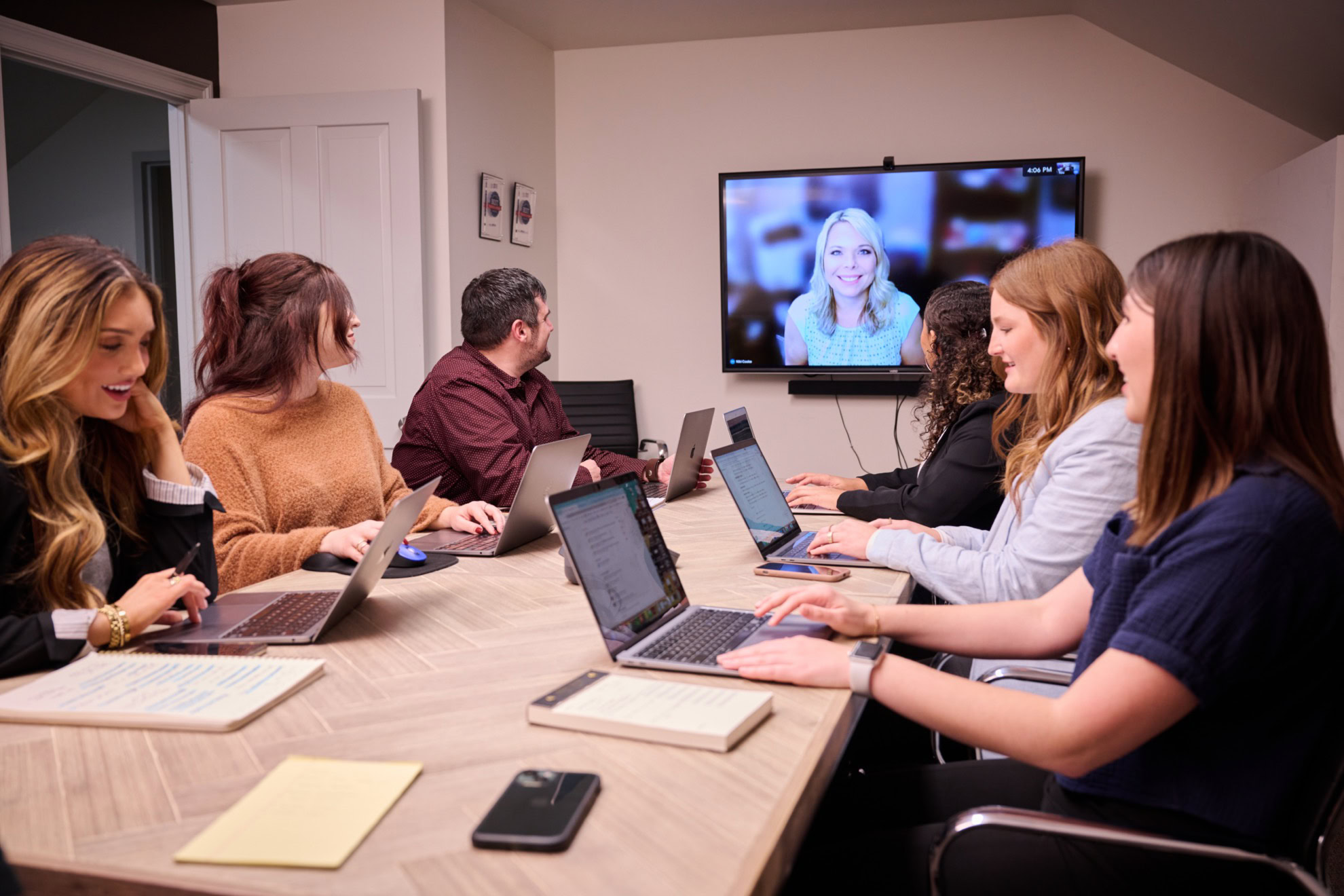 People gathered in a conference room